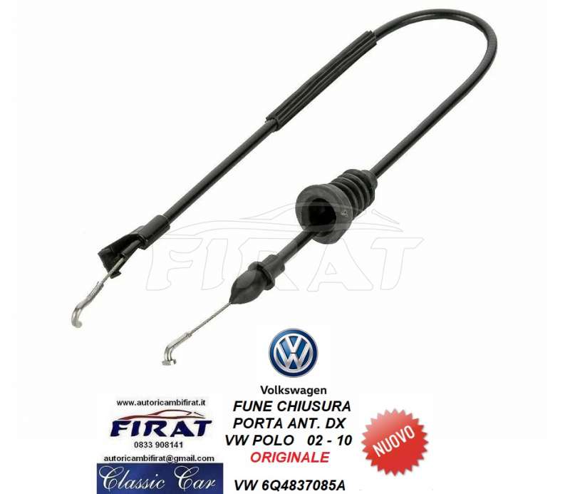 FUNE CHIUSURA PORTA VW POLO 02-10 ANT.DX (6Q4837085A)